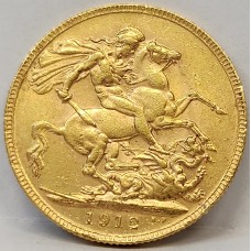 AUSTRALIA 1912 . ONE 1 SOVEREIGN . PERTH . GOLD